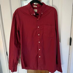 J. Crew Men's Burgundy Button-Down Shirt